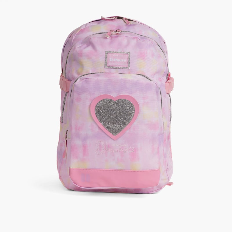 PAUSE Logo Detail Backpack in Pink for Girls - Image 1